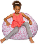 Posh Creations Bean Bag Chair for Kids, Teens, and Adults Includes Removable and Machine Washable Cover, Canvas Roses Pink, 38in - Large by TinyTreasures Baby Boutique