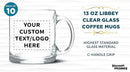 Custom Libbey Clear Glass Coffee Mugs 13 oz. Set of 10, Personalized Bulk Pack - Perfect for Coffee, Tea, Espresso, Hot Cocoa, Other Beverages - Clear Bottom by TinyTreasures Baby Boutique
