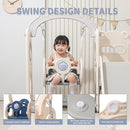 12 in 1 Toddler Outdoor Playset with Swing, Indoor Swing and Slide Set Playground for Toddlers 1-3, Durable Climber Basketball Hoop Ball Toddler Indoor Playset for Home Playground-White Grey by TinyTreasures Baby Boutique