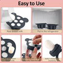 JEXFUN Silicone Baby Food Feeders + Freezer Tray for Batch Prep, Introduce New Foods Safely, Double as Silicone Teething Toys, BPA Free Silicone Feeder for Safe Infant Self Feeding - (Dark Grey) by TinyTreasures Baby Boutique