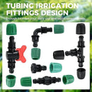 32Pcs 1/2 Inch Tubing Drip Irrigation Fittings Kit, 1/2 ID x 0.6-0.63 OD 16 mm Drip Line Barbed Locked Nut Connectors - 4 Switch Valves, 8 Tees, 8 Couplings, 4 Elbows, 4 Ends, 4 Adapters by GreenHaven Gardens