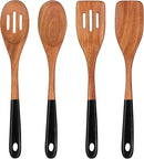 14 Inch Large Wooden Spoons for Cooking Utensils Set Acacia Wood Spatula Slotted Spoon Best Non Toxic Kitchen Utensil Long Mixing Spoon Spatulas Turner Stirring Serving Spoons Kitchen Use Tools by CozyNest Decor