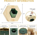 Hexagonal Wooden Wall Planter, Self Watering Living Vertical Planters Indoor, Wooden Frame Planter Wall Decoration Home Office 2pc by CozyNest Decor