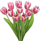 Artificial Tulips Flowers – 20" Long Stem Faux Tulips, 10PCS Real Touch Fake Red Tulip for Vase, Farmhouse, Kitchen, Spring & Wedding Home Decor by CozyNest Decor