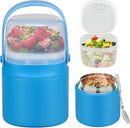 2 - in - 1 Soup Thermo for Hot Food 14oz with Snack Box Container Leak Proof Insulated Lunch Container Kids and Adults Stainless Steel Double Wall Vacuum Wide-mouth Thermal with Spoon and Handle by TinyTreasures Baby Boutique