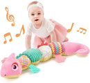 LIGHTDESIRE Baby Toys Musical Dinosaur,Infant Stuffed Animal Toys with Crinkle and Rattles,Soft Sensory Toys with Textures for Tummy Time Newborn Boys Girls 0 3 6 12 Months(Pink) by TinyTreasures Baby Boutique