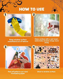 Halloween Window Clings - 9 Sheets 82 Pcs Cute Happy Halloween Window Decorations Indoor for Home Eyes Party Ghost Cat Bat Witch Stickers for Glass Double-Sided Removable Static Glass Decals