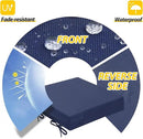 AAAAAcessories Outdoor Seat Cushions for Chairs, Waterproof, Fade-Resistant Patio Furniture Replacement Cushions, 21" x 21" x 4", Set of 2, Navy Blue by GreenHaven Gardens