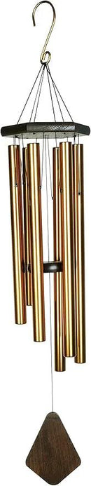 Nature’s Melody Premiere Grande Tunes Wind Chimes – Outdoor Windchime with 6 Tubes Tuned to E Pentatonic Scale, Rustproof Aluminum, Beech Wood & S Hook Hanger for Sympathy, Memorial Gift or Zen Garden by CozyNest Decor