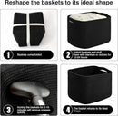 Storage Baskets for Organizing & Shelves, Woven Cotton Rope Organization Bins for Dog Toys, Clothes, Books, Nursery Organizer, 15" Lx11''Wx9.5''H, (4 Packs) Black by CozyNest Decor