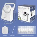 Bubble Machine Automatic Bubble Blower for Kids Batteries Operated Portable Bubble Maker Electric Bubble Machine Adjust Angle by 90° Indoor Outdoor Toy for Birthday Party Wedding (Portable White) by TinyTreasures Baby Boutique