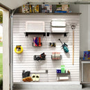 Slatwall Panel Garage Organizer PVC Slatwall Heavy Duty Wall Mounted Rack, Interlocking Slat Wall Panels for Tool Organization Peg Board(2 Pack Black) by GreenHaven Gardens
