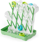 SpaceAid Baby Bottle Drying Rack with 20 Hooks, Space Saving Kitchen Bottles Rack Dryer, Vertical Baby Bottle Holder Organizer for Countertop Storage Accessories (White and Green) by TinyTreasures Baby Boutique