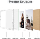 12x12 Picture Frame Set of 4, 12 x 12 Wood Photo Frames with Mat for 10x10 or 30x30cm Diamond Painting Art, Wooden Frame with Real Glass Cover for Wall and Tabletop Display,Distressed White by CozyNest Decor