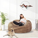 Bean Bag Chair for Adults 3FT,Soft Removable Cover for Teens/Girls Bedroom,Fluffy Giant Round Floor Beanbag Lounger Chairs (No Filler,Tan) by CozyNest Decor