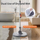 Spin Mop and Bucket with Separate Dirty and Clean Water,360° Spin Mop and Bucket System with Widening Foldable Handle,2 Replaceable Mop Pads,Square Mop for Floor Hardwood Tile Marble Wall Cleaning by CozyNest Decor