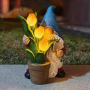 COWOS Garden Gnome Statue, Sculpture of a Dwarf Holding a Shovel and a Flower Pot, Solar Gnome Statues Outdoor Decor, Outside Lawn Patio Yard Ornament Gifts by CozyNest Decor