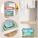 Rectangular Storage Baskets for Shelves - Waterproof Foldable Laundry Basket, Nursery Hamper, Reusable Toy Bin for Organizing Toys, Books, Clothes, Closet 14"x10.2" x10.4"(Beach) by TinyTreasures Baby Boutique