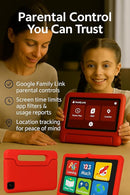 10.1 Inch Kids Tablet with Shockproof Case | Android 14, 64GB+8GB RAM, 12H Battery | Parental Control, Google Kids Space & Preloaded Educational Apps | WiFi 6, HD Display, Ages 3-12 by TinyTreasures Baby Boutique