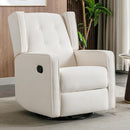 Swivel Rocker Recliner Chair, Nursery Glider Chair, Nursery Rocking Chairs, Manual Reclining Chair, White by TinyTreasures Baby Boutique