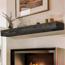 60x8x5 Fireplace Mantel - Handcrafted Hollow Rustic Solid Wood Wall Mounted Floating Shelf with Invisible Heavy Duty Wood Bracket (Weathered Black) by CozyNest Decor