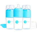 PopYum 9 oz Blue Anti-Colic Formula Making/Mixing/Dispenser Baby Bottles, 3-Pack with