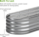 KFN 12x1.8x1FT Galvanized Raised Garden Bed,Raised Garden Bed Kit-Oval Metal Vegetable Box,Large Planter Flower Boxes Outdoor,Planting for Vegetables,Flower,Herb,Sliver,0.7mm by GreenHaven Gardens