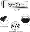 Together is My Favorite Place to Be Sign: Couples Bedroom Wall Decor Above Bed Modern Framed Farmhouse Rustic Family Signs Master Bedroom Wall Decor Hanging Wall Plaques with Sayings 12" x 40" by CozyNest Decor