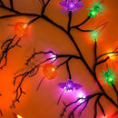 [8 Modes & Timer] 6 Ft Halloween Willow Vine Twig Decor Garland with Bats Pumpkins Spiders Lights, 54 LED Battery Operated Halloween Lights for Indoor Home Mantle Fireplace Decor by CozyNest Decor