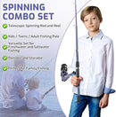 Kids Fishing Pole Set, Portable Telescopic Fishing Rod and Reel Combo for for Boys Girls Youth Toddle Fishing Pole - with Spincast Fish Reel Tackle Box Fish Lures Fishing Lines【Ambidextrous】 by TinyTreasures Baby Boutique