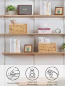 StorageWorks Wicker Basket, Baskets for Organizing, Storage Basket with Built-in Handles, Water Hyacinth Shelves (Medium 2-Pack, Natural Hyacinth) by CozyNest Decor