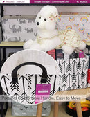 Rectangular Storage Basket Fabric Organizer Bin for Toys,Books,Clothes,Gifts,Pets-Perfect for Home,Office,Nursery,Dorm,Shelf(Rec Black Arrows) by TinyTreasures Baby Boutique