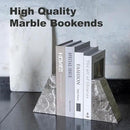 Marble Bookends for Heavy Books, Decorative Bookends for Shelves, Durable and Heavy-Duty Book End for Hardback Book & CDS, Unique Book Stopper & Holder, Gris Lido, Set of 2 by CozyNest Decor