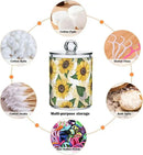 Sunflower 2PC Airtight Transparent Plastic Storage Jar, Food Storage Container Glass, Can Store Candy, Salt, Coffee Beans, With lid, Easy To Use by CozyNest Decor