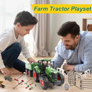 Farm Animal Tractor Toys Playset-16.5 Inches Tractor with Trailer Fence,Farmer,Tree,Cow,Farm Toy Set for Boys Girls Kids Toddlers Age 3-7 Years Old by GreenHaven Gardens