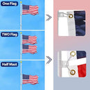 30FT Telescoping Flag Pole Kit, Heavy Duty 16 Gauge Aluminum Outdoor In Ground Flag Poles with Embroidered 3x5 USA Flag, for Residential or Commercial,Garden,Yard Flag Poles