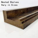 Giftgarden 24 Inch Floating Shelves Wall Mounted Set of 3, Rustic Large Wall Shelves Picture Ledge Shelf for Bedroom Living Room Bathroom Kitchen, 3 Different Sizes by CozyNest Decor