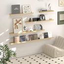 SAUMONIERES Picture Ledge Shelf Floating Book Shelves Set of 2 Wall Mounted Solid Wood for Bedroom Bathroom Living Room Kitchen, 55 Inch Natural by CozyNest Decor