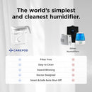 Carepod Mini 21P Ultrasonic Cool Mist Humidifier for Bedroom, Quiet & Safe for Baby, Transparent, Only 3 Washable Parts & Easy to Clean, Filter-Free, Automatic Shut-off, Lasts 20Hrs (0.74Gal/2.8L) by TinyTreasures Baby Boutique
