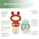 Haakaa Baby Fruit Food Feeder & Mini Freezer Nibble Tray Combo, Breastmilk Popsicle Molds for Baby Cooling Relief, BPA Free Silicone Feeder for Safe Infant Self Feeding, 4 Month+ (Copper) by TinyTreasures Baby Boutique