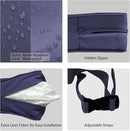 Outdoor Deep Seat Cushion Set 22" x 22", Water Repellent & Fade Resistant Cushion for Patio Furniture, Back & Seat Cushion with Removable Covers for Sofa, Couch, Navy by GreenHaven Gardens