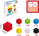 PicassoTiles 60pc Magnetic Puzzle Cube Building Set 1 Inch 3D Blocks STEM Construction Toy for Toddlers Kids Boys Girls Age 3+ Montessori Learning Travel Sensory Gift with Educational Idea Book PMC60 by TinyTreasures Baby Boutique