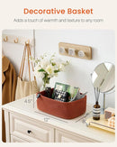 KALLAX Small Woven Basket, 12 x 8 x 4.5 Inches, Storage Basket for Organizing, Cute Small Rope Shelf Closet Cube Storage Bins Baskets for Shelves, Dog Toy Gift Baskets Empty, 3 Pack Rust Red by TinyTreasures Baby Boutique