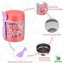10oz Soup Thermo for Hot Food Kids,Lunch Thermo Kids Food Jar with Spoon Hot Insulated Food Containers,Leak Proof Stainless Steel Wide Mouth Lunch Food Thermo Jar for School(Pink-Flamingo) by TinyTreasures Baby Boutique