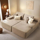 ovios 81" Oversized Sectional Double Lounge Chaise with Cloud Plush Sofa Bed, No Assembly Required, Fluffy Modern Sleeper Loveseat Chair for Indoor Living Room Bedroom Reading, Camel (Corduroy Fabric) by CozyNest Decor