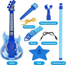 Guitar and Microphone Play Set for Boys New Upgrade,Karaoke Machine with Music&Light,Microphone Toys with Stand,Adjustable Height Guitar Toys for Kids,Toddlers,Child by TinyTreasures Baby Boutique
