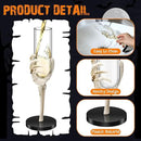 Yinkin 6 Pcs Halloween Skeleton Hand Wine Glass 2.7 oz Halloween Goblets with Skeleton Hand Plastic Champagne Flutes Spooky Creepy Cups for Haunted House Party Decorations by CozyNest Decor