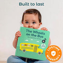 Calis Books The Wheels on The Bus Book | New Rechargeable Musical Book, No More Batteries | Books for 1 Year Old | Wheels on The Bus Toy | Musical Book for Toddlers 1-3 | Musical Toy for Toddlers by TinyTreasures Baby Boutique