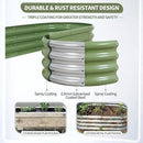 Galvanized Raised Garden Bed - 8x2x1FT Metal Planter Boxes Outdoor | Oval Steel Raised Bed Kit for Gardening with Protective Tape, Bracing Rods, Gloves for Vegetables, Flower, Herb (Green) by GreenHaven Gardens