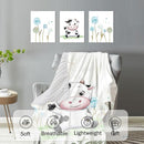 Personalized Baby Crib Bedding Set, 5-Piece Cows Design Baby Crib Sets with Custom Name, Toddler Double Layer Blanket Fitted Sheets Changing Pad Cover Rug Wall Art Set, Charming Nursery Decor by TinyTreasures Baby Boutique